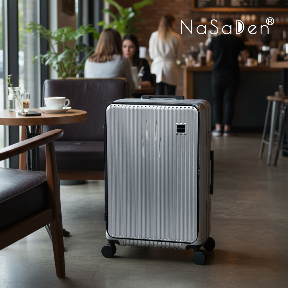 【官網獨賣】德國NaSaDen納莎登 萊茵系列前開行李箱【納莎登咖啡館】獨特印花拉鍊行李箱25吋/29吋