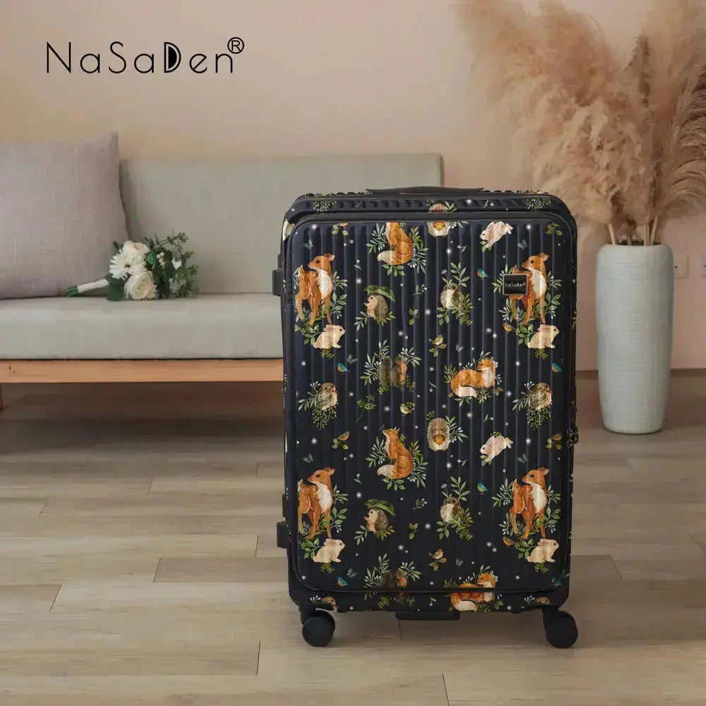 二代版 毓 NaSaDen納莎登新無憂【英格藍貓聯名款】兔的歐洲散策獨特印花拉鍊行李箱25吋/29吋 NaSaDen行李箱