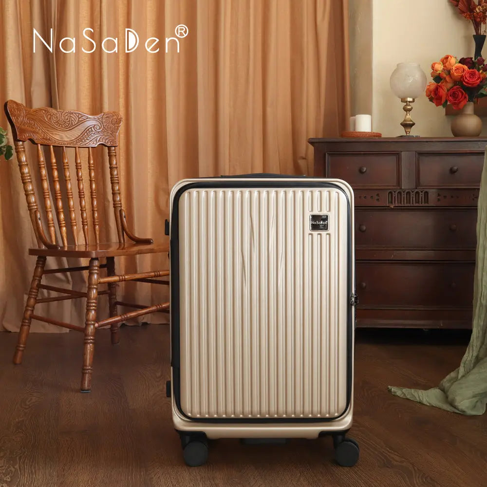 【德國NaSaDen納莎登】 萊茵系列前開行李箱-復刻駝金 NaSaDen行李箱