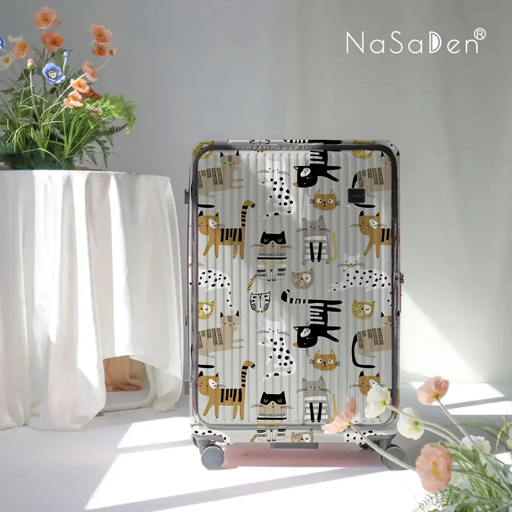 【德國NaSaDen納莎登】 萊茵系列前開行李箱-斑點條紋喵 NaSaDen行李箱