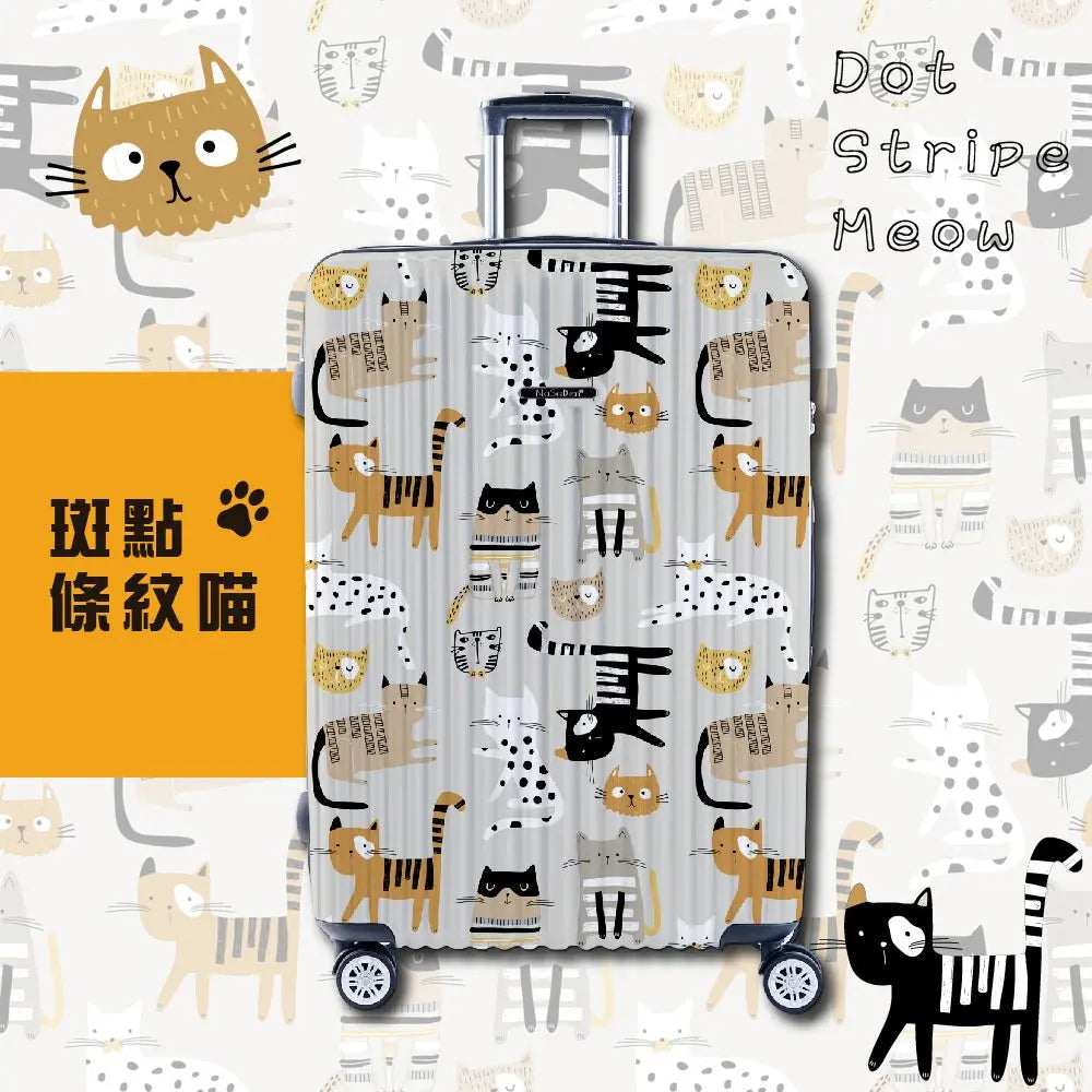 【微瑕疵福利品】二代版 毓 NaSaDen納莎登新無憂【喵的咧系列】貓奴必敗 獨特印花拉鍊行李箱22/26/29吋 - 采寓生活館NaSaDen
