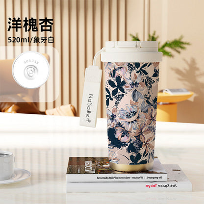 【NaSaDen】印花不銹鋼真空保溫保冷杯 520ml｜質感印花系列、長效保溫保冷，大口徑好清洗