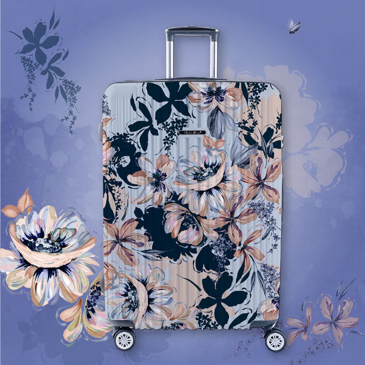 [Welfare product with minor defects] Second generation version of YuNaSaDen NaSaDen New Worry-free [Waltz of Flowers Series] Unique printed zipper suitcase