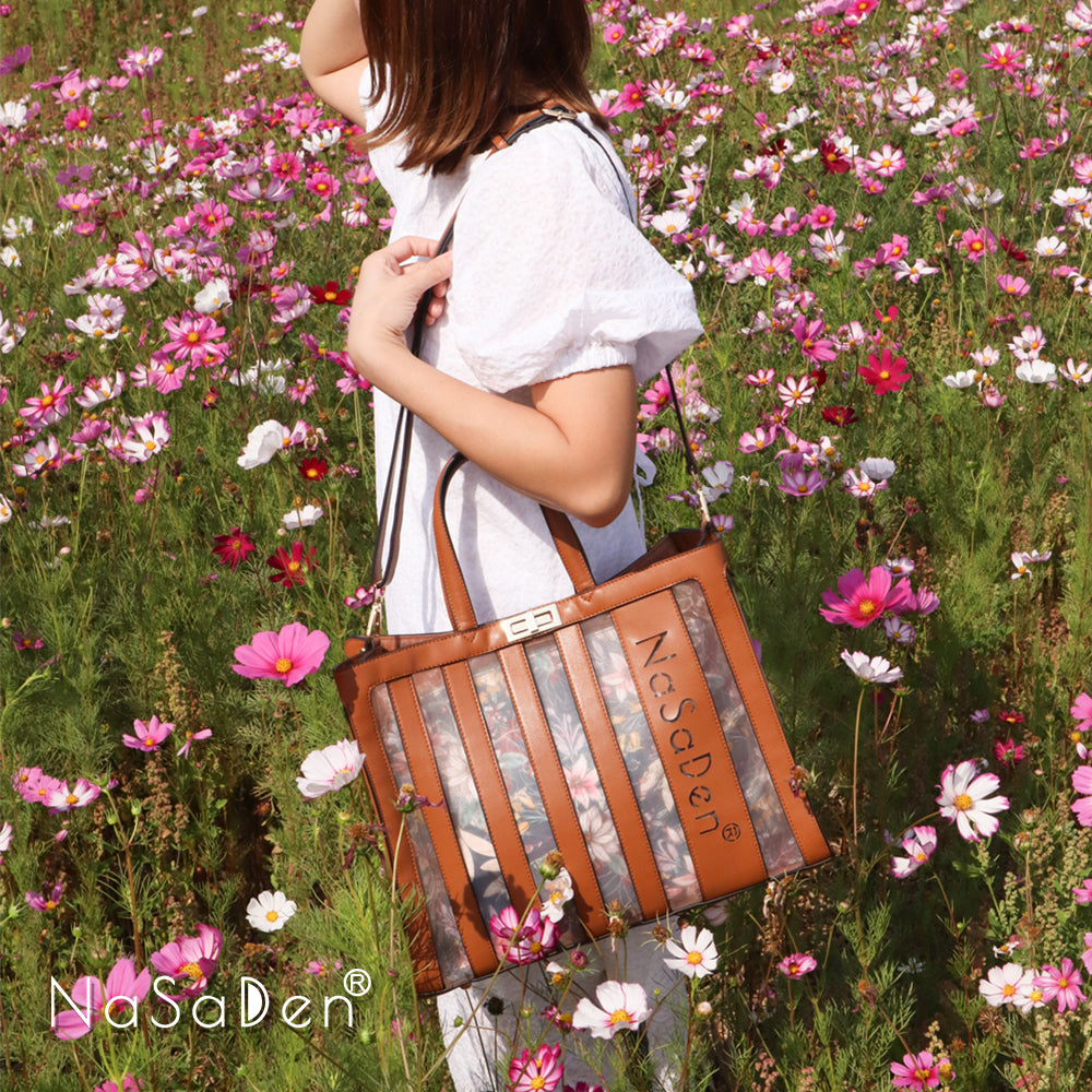 【港澳專區】NaSaDen納莎登 爵色女伶 Freya芙蕾雅 幻花之戀鏤空包 同名款女用包/手提包/托特包/商務手提包/tote包/皮革包