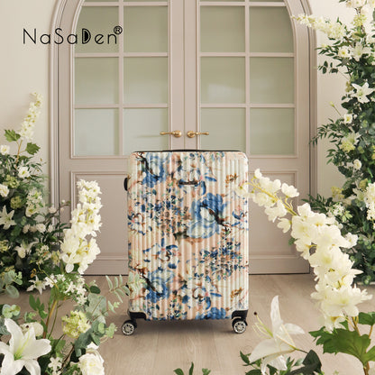 【微瑕疵福利品】二代版 毓 NaSaDen納莎登新無憂【花曉聯名款】獨特印花拉鍊行李箱22吋/26吋/29吋