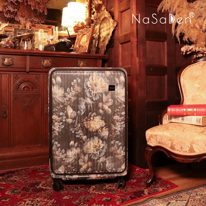 德國NaSaDen納莎登 萊茵系列前開行李箱【沉癮花鳥聯名款】獨特印花拉鍊行李箱25吋/29吋 NaSaDen行李箱