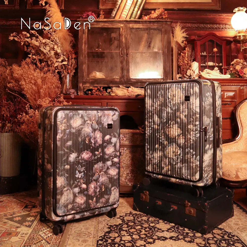 德國NaSaDen納莎登 萊茵系列前開行李箱【沉癮花鳥聯名款】獨特印花拉鍊行李箱25吋/29吋 NaSaDen行李箱