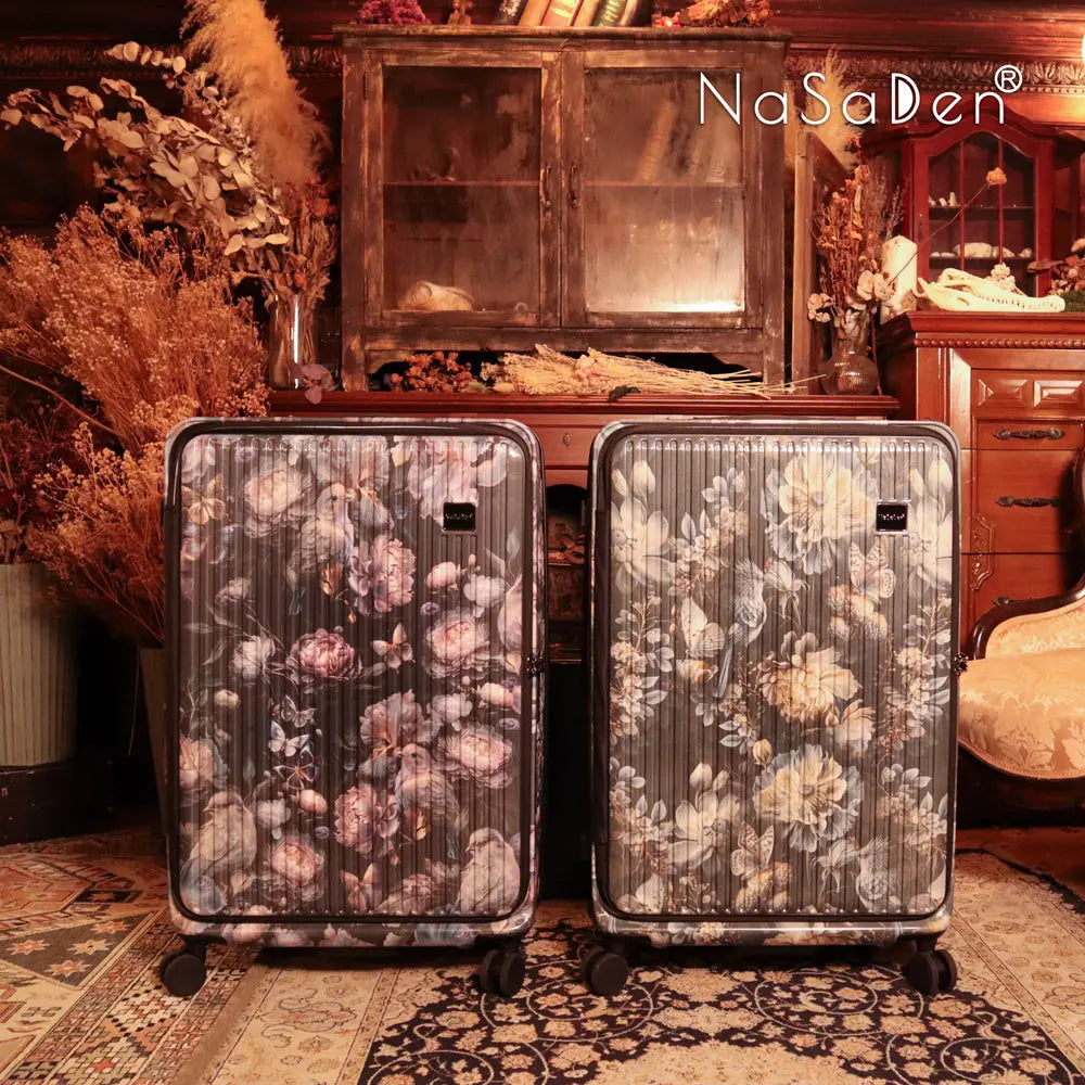 德國NaSaDen納莎登 萊茵系列前開行李箱【沉癮花鳥聯名款】獨特印花拉鍊行李箱25吋/29吋 NaSaDen行李箱