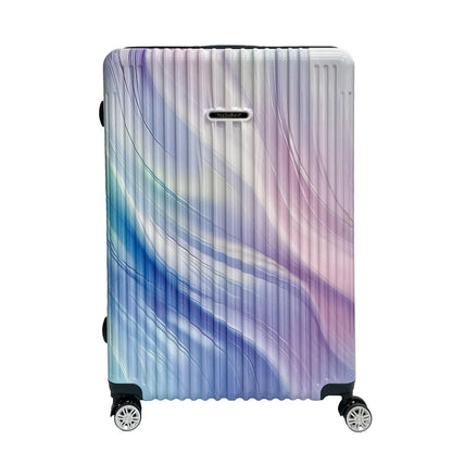 【微瑕疵福利品】二代版 毓 NaSaDen納莎登新無憂【Aurora極光聯名款】獨特印花拉鍊行李箱 極光紫29吋 NaSaDen行李箱