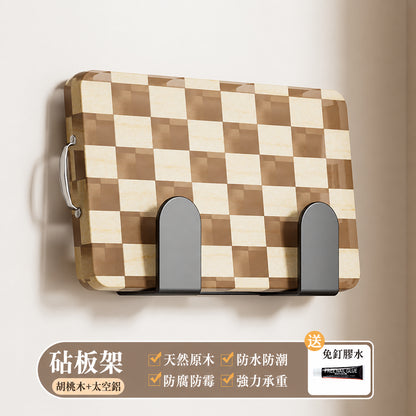 胡桃木廚房置物架免調料架
