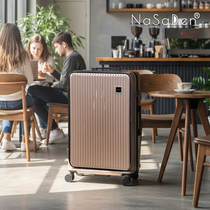 【官網獨賣】德國NaSaDen納莎登 萊茵系列前開行李箱【納莎登咖啡館】獨特印花拉鍊行李箱25吋/29吋