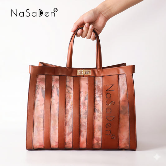 NaSaDen納莎登 爵色女伶 Freya芙蕾雅 幻花之戀鏤空包 同名款女用包/手提包/托特包/商務手提包/tote包/皮革包